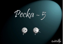 Pecka 5 - náušnice rhodium